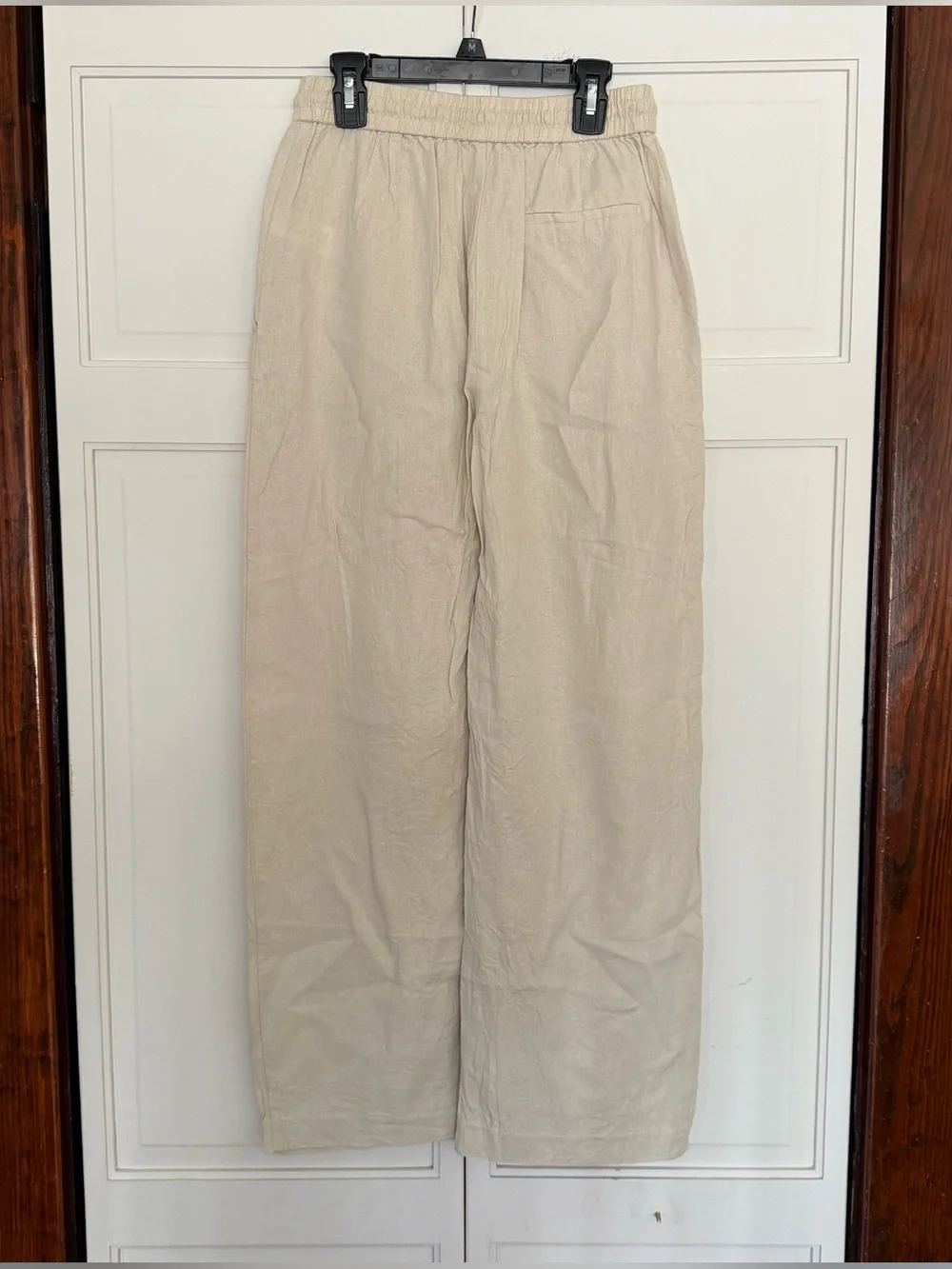Zara linen blend beige wide leg trouser pants size small